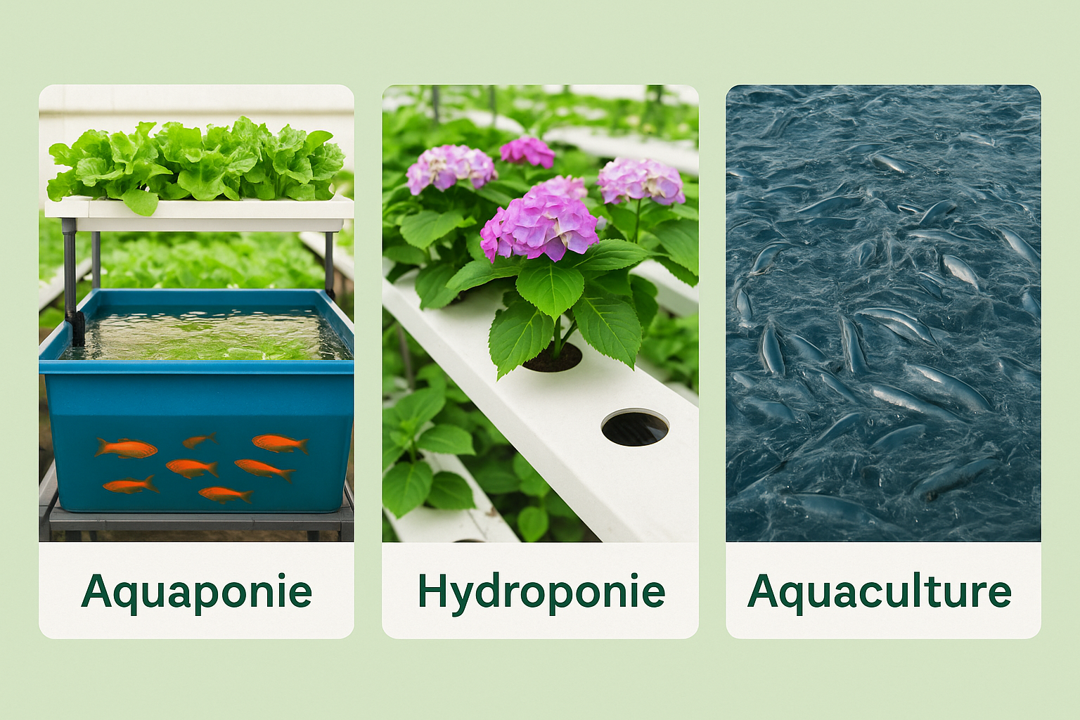 Aquaponie, hydroponie, aquaculture : quelles différences ?