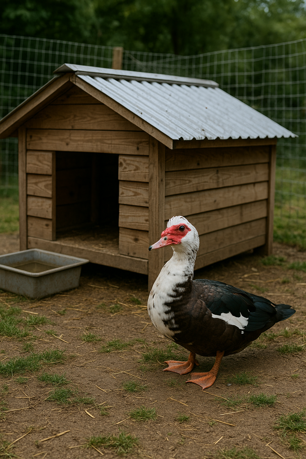 Aménagement idéal d’un abri et d’un enclos pour vos canards musqués