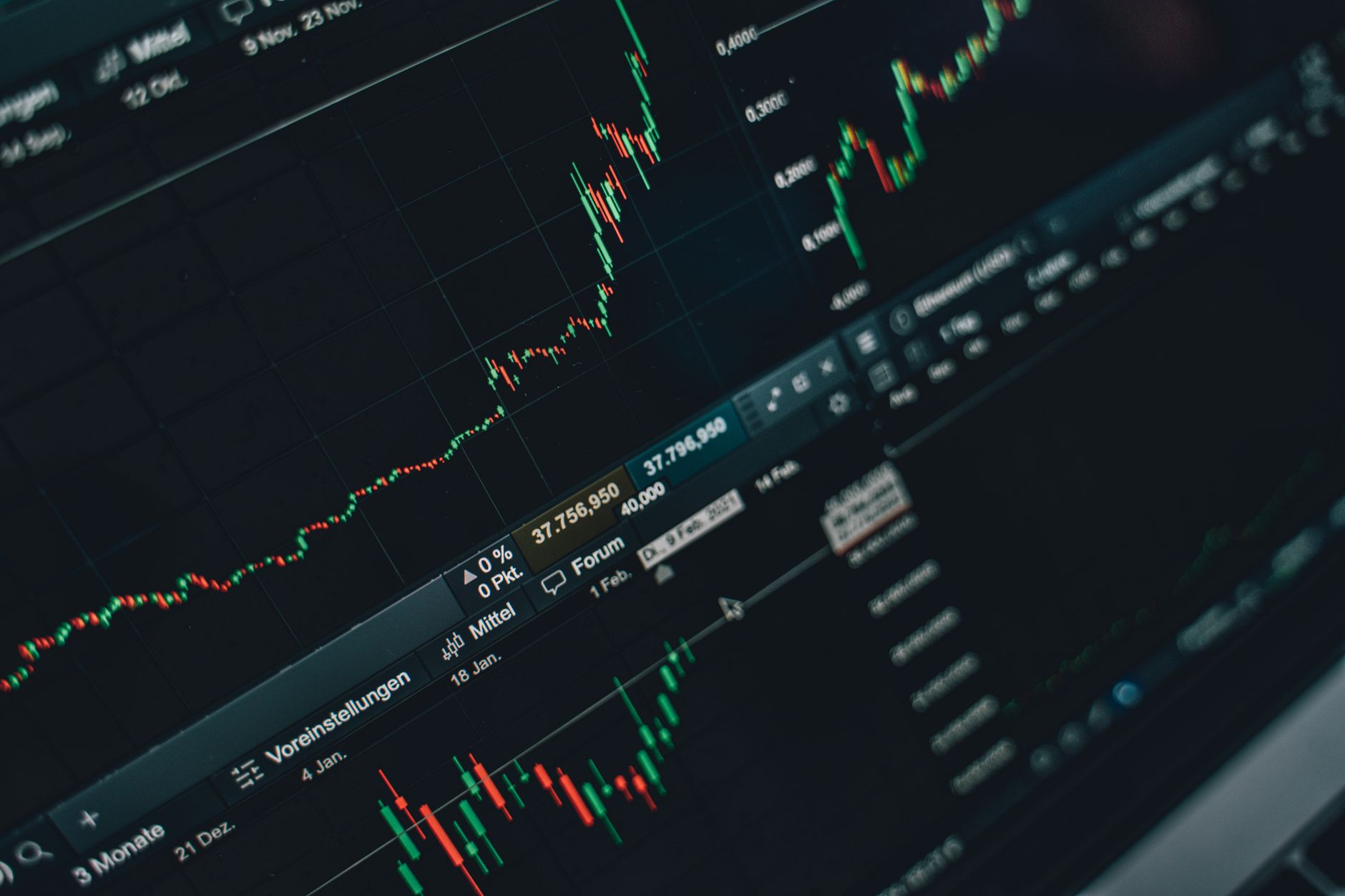 Graphique de croissance boursière pour illustrer le PEA