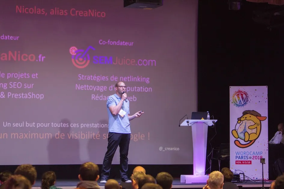 Nicolas Mercatili en conférence à WordCamp Paris