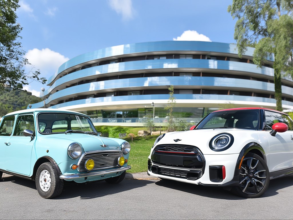 MINI classique et MINI moderne côte à côte, univers des Ladies Days