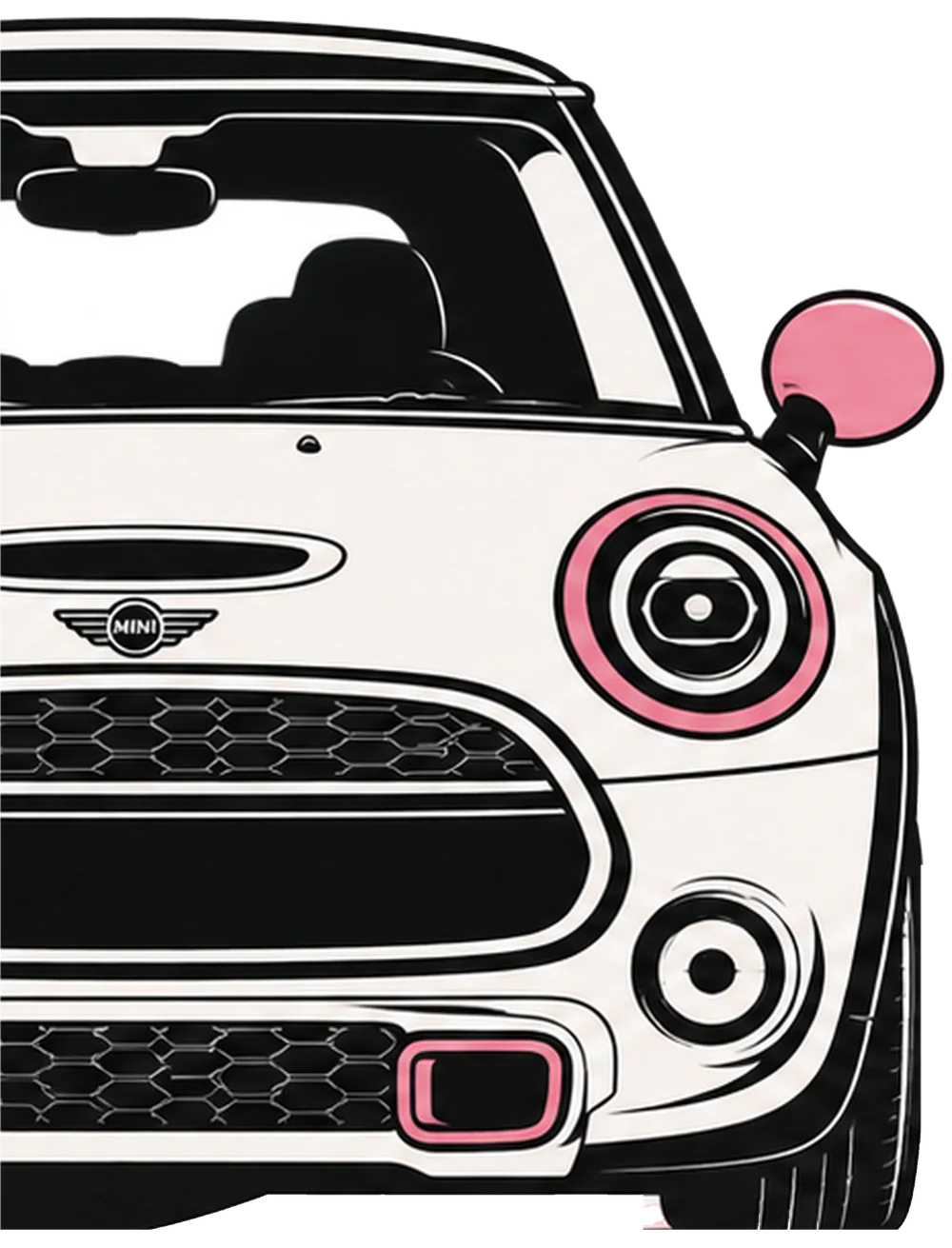 Illustration d’une MINI moderne, vue de face