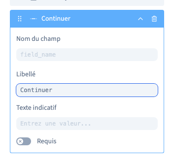 Un saut sépare les groupes de questions.