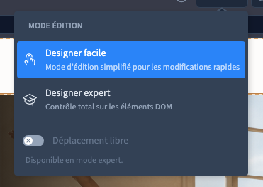 Le choix entre Facile et Expert
