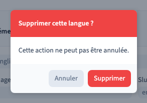 La confirmation avant le retrait d’une langue.