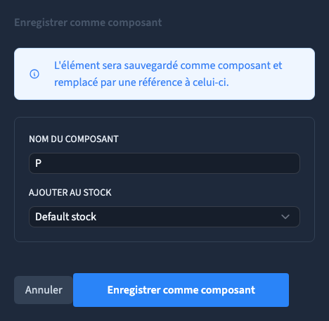 Un nom précis et un stock pour retrouver le modèle.