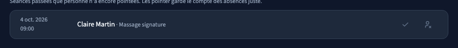 Les commandes de pointage