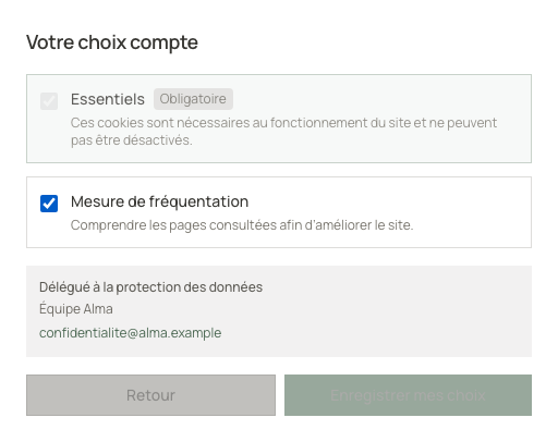 La catégorie essentielle reste requise ; la catégorie facultative se choisit.