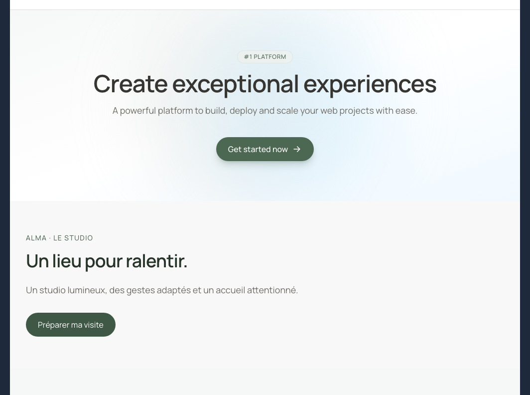 La nouvelle introduction est placée avant Le studio.