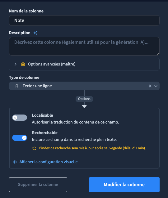 Note devient aussi recherchable.
