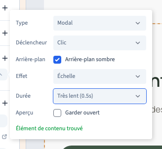 Les réglages de la fenêtre.