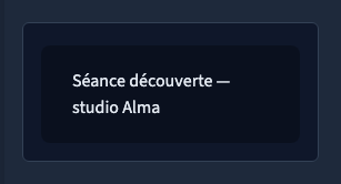 Le champ Titre occupe un tiers de la ligne dans l’onglet Séance.