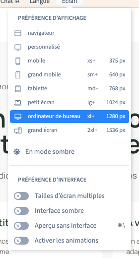 Le choix de l’écran permet de comparer le rendu dans un contexte précis.