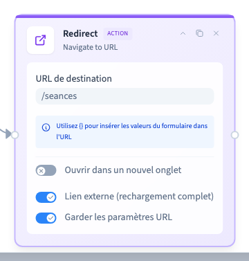 Conservation des paramètres et rechargement complet activés.