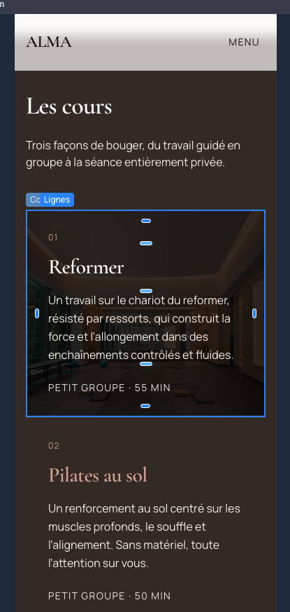 Le cadrage est contrôlé dans le cadre mobile