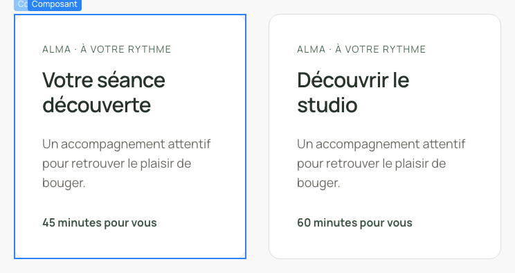 Les cartes partagent le modèle et conservent des contenus différents.