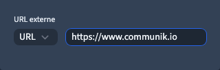 Une adresse complète dans le type URL.