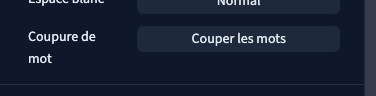 Un réglage distinct permet de couper les mots trop longs