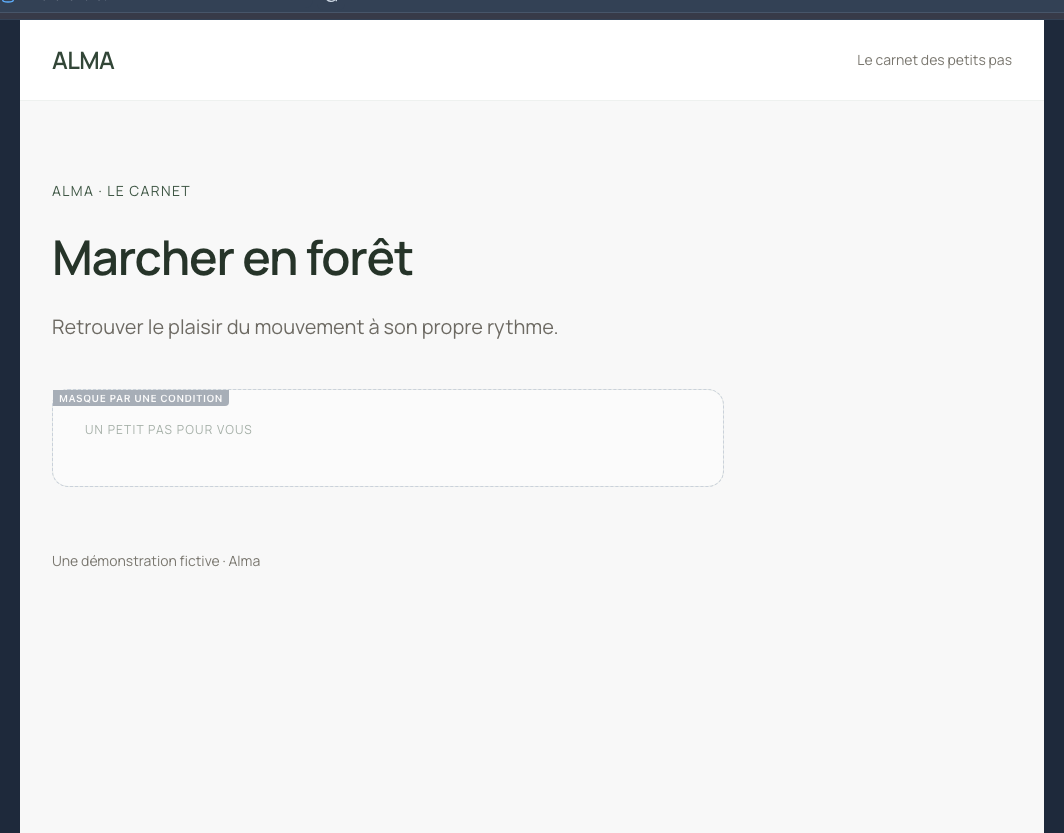 La forêt ne contient pas de conseil : le builder marque l’encadré comme masqué.