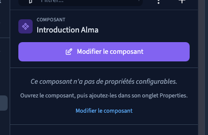 Le panneau identifie le modèle réutilisé.
