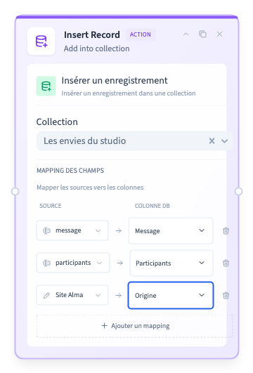 Trois correspondances, dont le message transformé en minuscules.