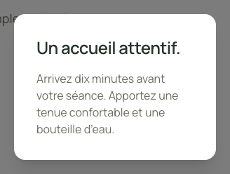 La fenêtre ouverte dans une session visiteur.