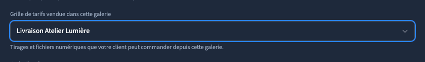 La grille choisie fournit les offres de cette galerie.