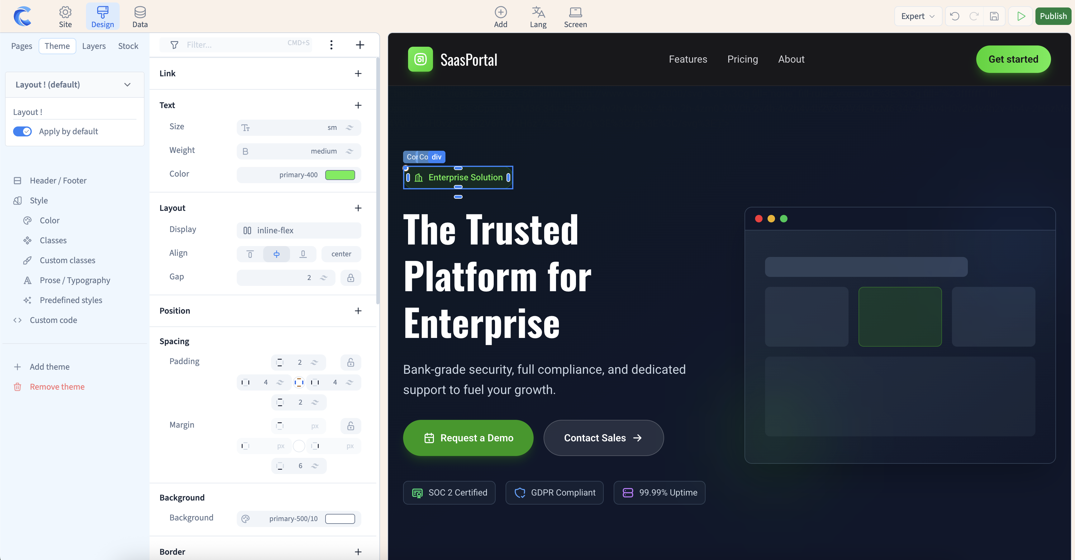 Aperçu de l’éditeur communik.io