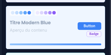 La proposition Modern Blue et ses couleurs