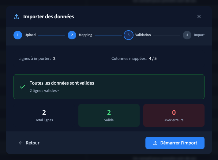 Les valeurs sont contrôlées avant toute écriture.