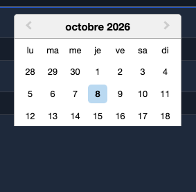Le calendrier aide à choisir un jour.