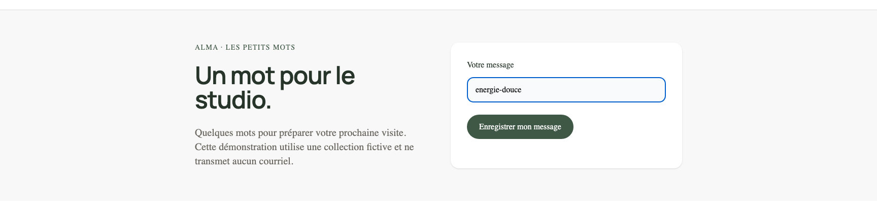 Le choix saisi avant l’envoi.