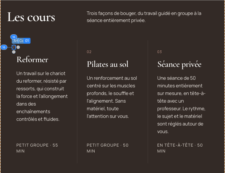 Le numéro est placé dans sa carte, devenue son parent de référence