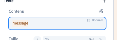La variable insérée dans le contenu du titre.