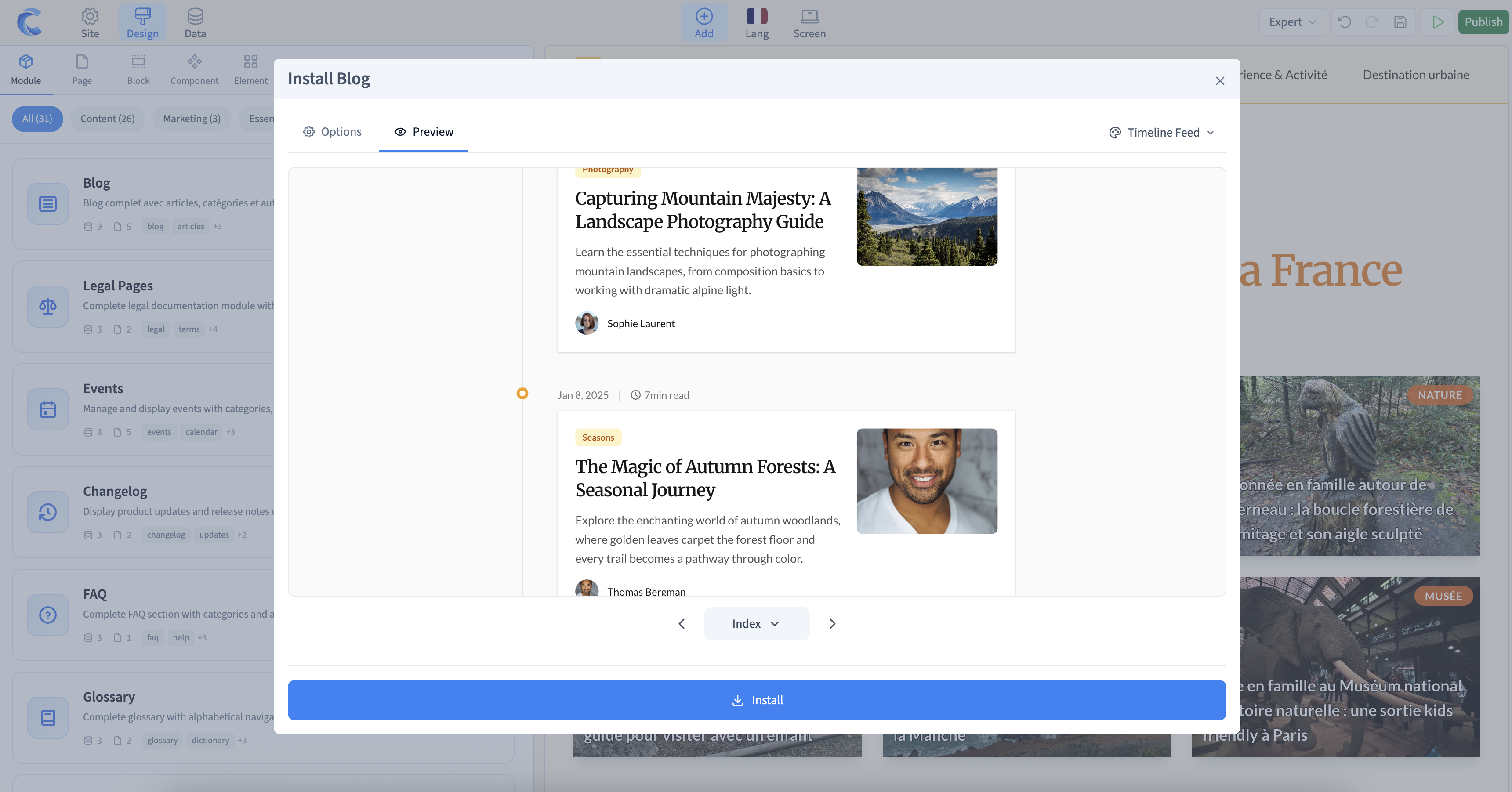 Installation d'un module