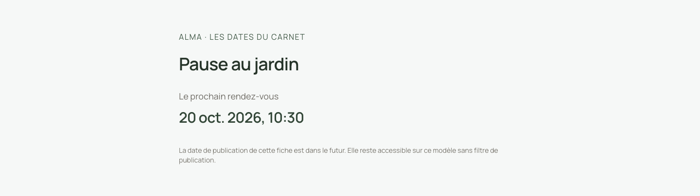 La fiche datée dans le futur reste accessible sur ce modèle sans filtre de publication.