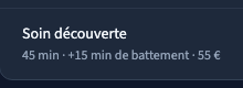 La nouvelle prestation dans la liste
