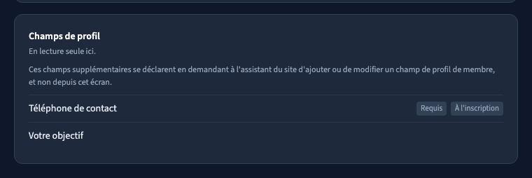 Deux informations de profil, avec des usages différents.