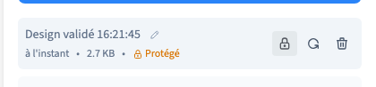 Le cadenas signale un point protégé contre le nettoyage automatique.